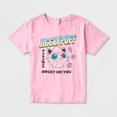 Girls' Pokemon Jigglypuff Adaptive Short Sleeve Graphic T-shirt