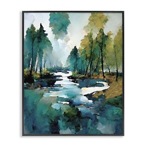 Stupell Industries Woodland Creek Painting Black Framed Giclee Art - 1 of 4
