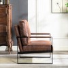 NicBex Accent Chair with Durable Square Metal Frame Lounge Chair Modern Armchair Reading Chair Comfy Chair for Living Room, Brown - 4 of 4