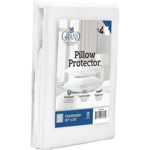 Allerease Ultimate Cotton Zippered Pillow Protector, King, 4 Pack