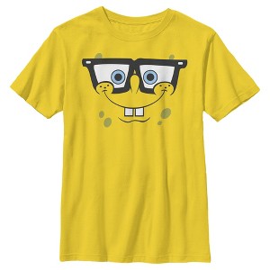 Boy's SpongeBob SquarePants Nerd Big Face T-Shirt - 1 of 3