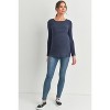 Hello Miz Women's Ribbed Long Sleeve Round Neck Maternity Nursing Top - 4 of 4