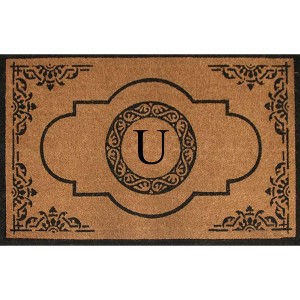 A1HC Non Slip Rubber and Natural Coir Doormat for Outdoor Entrance Front Door Mat 30x48 Monogrammed - 1 of 4