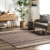 Nuloom Wendi Striped 4x6 Wool Jute Indoor Area Rug for Dining Room Rug Neutral Rug Living Room Rug Kitchen, Grey - 2 of 4