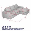 99-Inch Beige L-Shaped Modern Upholstered Sectional Sofa with Three pillows, Corduroy Sectional Sofa for Living Room and Bedroom - 2 of 4