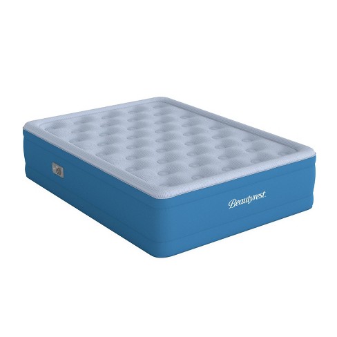 Flash Furniture Queen Size 18 inch Air Mattress with Internal Electric Pump  - Blue, ETL Certified, Carrying Case Included