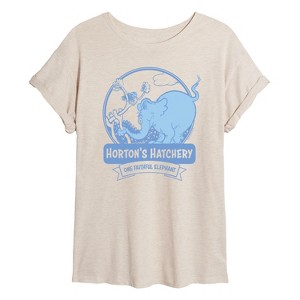 Women's - Dr. Seuss - Hortons Hatchery Oversized Graphic T-Shirt - 1 of 4