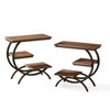 Lirago Brown C-Shaped 3-Tier End Table Metal Frame Particleboard 23.62x11.81x25.59 Industrial Sofa Side Table - 2 of 4