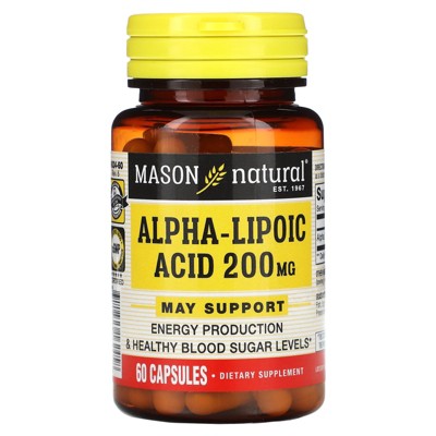Mason Natural Alpha-Lipoic Acid, 200 mg, 60 Capsules