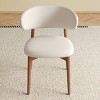 Modern Wood Dining Chair Set of 2, PU Upholstered Seats Chairs, Curved Back Chairs for Dining Room, Kitchen, or Living Room–The Pop Home - 3 of 4