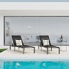 Okak 2 PCS Aluminum Patio Chaise Lounge for Outdoor Use,Recliner Long Chaise Poolside Chair for Deck,Pool,Backyard,Beach&Garden,Black - 2 of 4