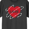 TITLE: V Day Love Heart Barbwire Crew Neck Short Sleeve Charcoal Men's T-shirt - 2 of 3