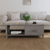vidaXL Coffee Table HAMAR Light Gray 39.4 in.x21.7 in.x13.8 in. Solid Wood Pine - 3 of 4
