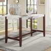 NicBex 47.5" Modern Dining Table with Faux Marble Finish Top and Wood Legs, Kitchen Classic Counter Height Table for Dining Room, Living Room - 2 of 4