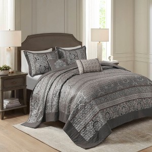 ChicFurnit Bedding Set Jacquard Bedspread with Leaf Motifs and Decorative Pillows for Elegant Bedroom, Multicolored, 15.35"*17.72"*11.42" - 1 of 4
