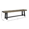 Christopher Knight Home 2pc Raphael Outdoor Bench Acacia Wood Sandblasted Gray/Black - image 3 of 4