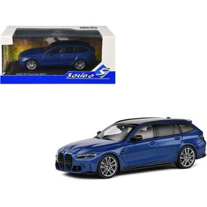 2023 BMW M3 Touring (G81) Competition San Marino Blue Metallic with Black Top 1/43 Diecast Model Car by Solido - 1 of 4