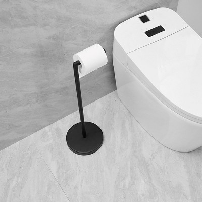 Matte Black Stainless Steel Freestanding Toilet Paper Holder