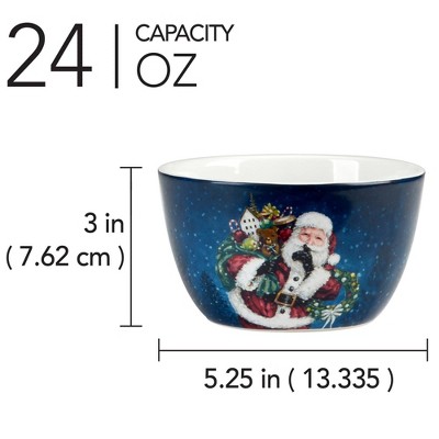 Certified International Set of 4 24oz Santa's Secret Ice Cream Bowls, 3 of 4