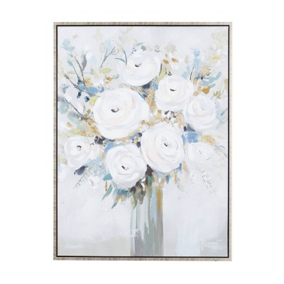 French Country Polystone Framed Wall Canvas Off-White - Olivia & May