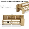 Twin/Full Size L-Shaped Daybed Multi-functional Bed with Drawers, Storage Cabinets, Study Desk and  Built-in Bookshelf, White/Natural+White-ModernLuxe - 3 of 4