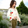 Anna-Kaci Women's Chunky Knit Tie-Front Cardigan with Cherry Pattern - 3 of 4