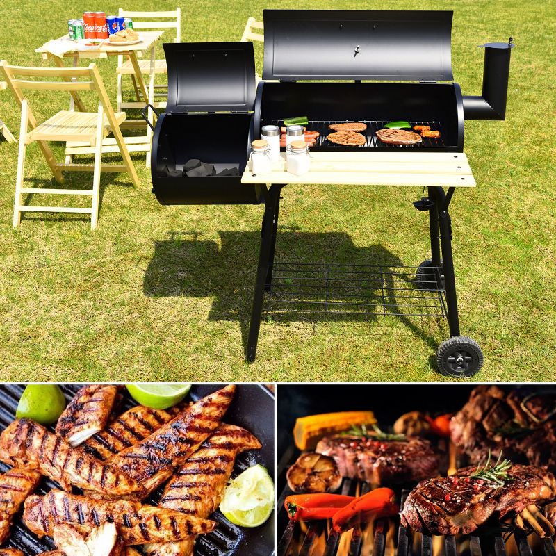 Costway Outdoor BBQ Grill Charcoal Barbecue Pit Patio Backyard Meat Cooker Smoker, 2 of 10