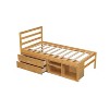 XIYUYEU Full/Twin Size Wood Platform Bed with Removable Storage Shelves and Built-in 2 Storage Drawers,No Box Spring Required - 2 of 4