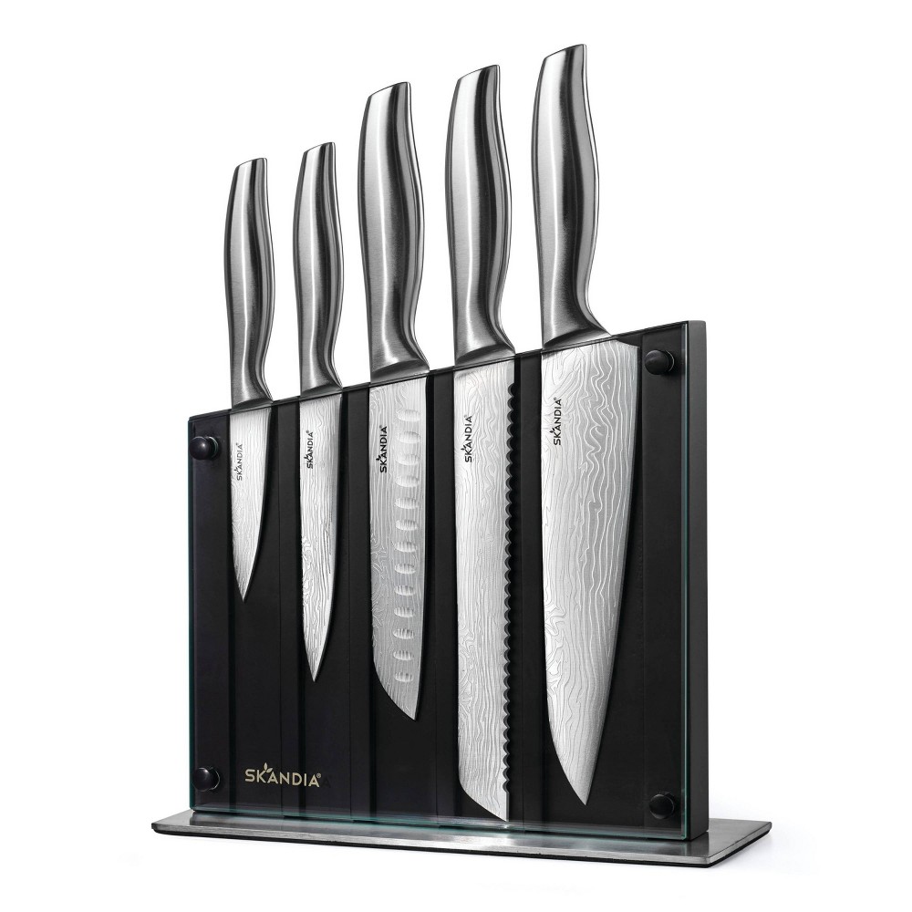 Skandia 6pc Stainless Steel Reflections Block Knife Set