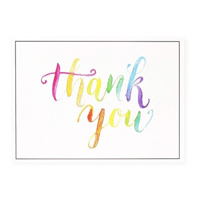 Sustainable Greetings 144 Pcs Thank You Cards Bulk Set, Watercolor Design Thank You Notes & Envelopes