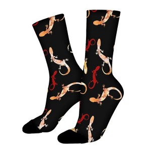 Gecko Women Printed Crew Socks Funny Funky Socks Soft Polyester Novelty Gifts for Artists Men - 1 of 1