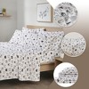 3 Pcs Novelty Printed 100% Cotton Sheet Set, Breathable & Extra Soft Deep Pocket Fitted Sheets for All Seasons, Heavyweight Bedding with Pillow Cases - 2 of 4