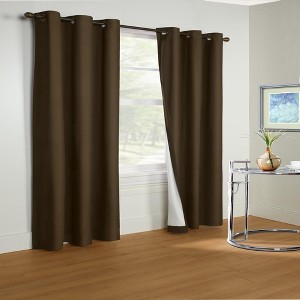 Thermalogic Prelude Room Darkening Providing Daytime and Nighttime Privacy Grommet Curtain Panel 40" x 84" Brown - 1 of 3