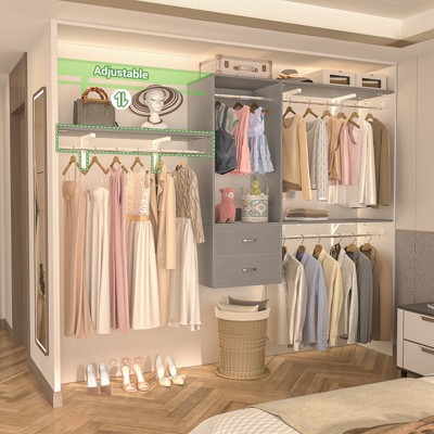 Aheaplus Closet System with 2-Drawers, Adjustable