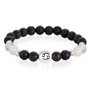 Men's Zodiac Lava and Agate Stone Bead Stretch Bracelet - West Coast Jewelry - 1 of 4