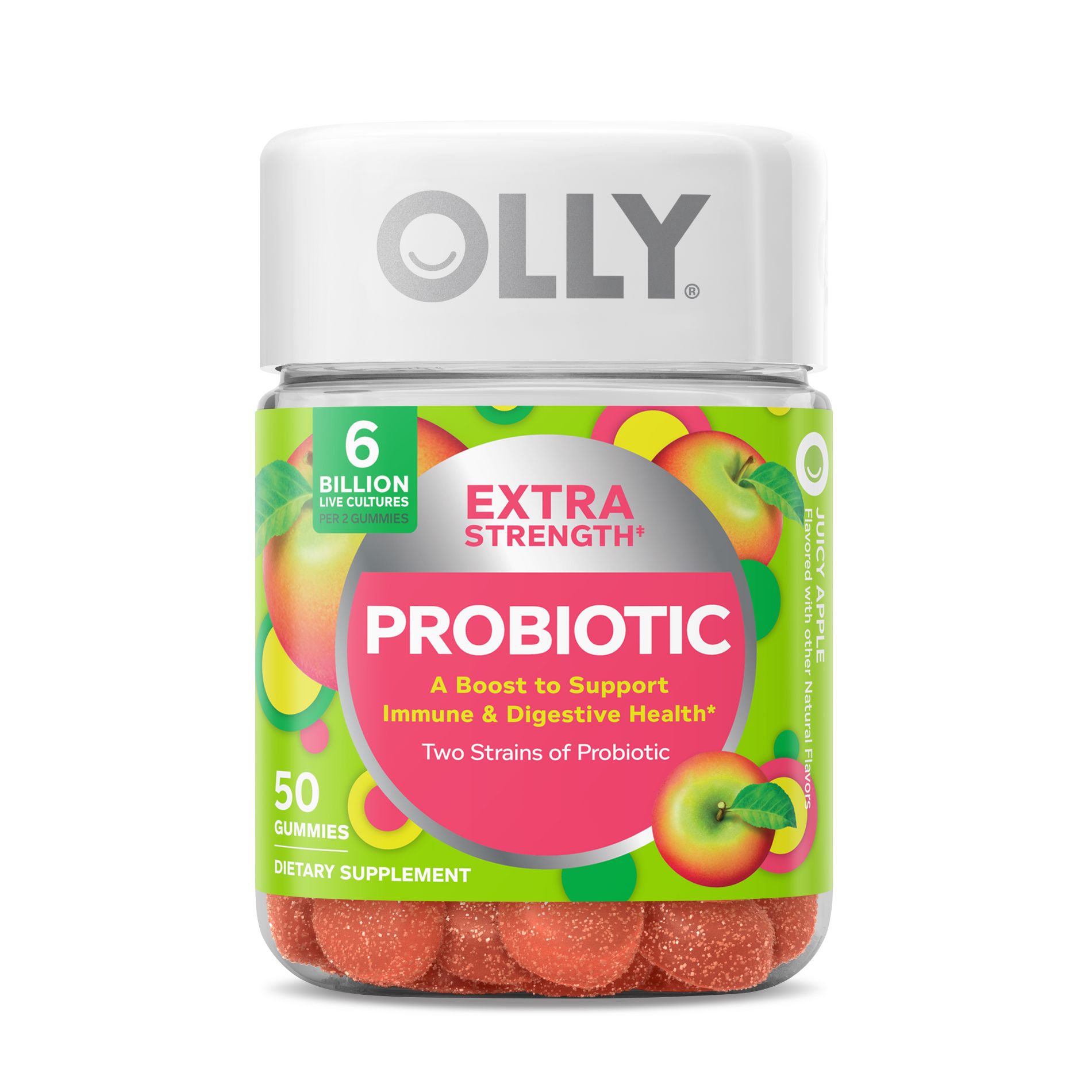OLLY Extra Strength Probiotic Gummies for Immune and Digestive Support - 50ct