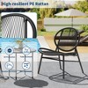 3 Piece Patio Bistro Set, Outdoor Seating Acapulco Chairs, All Weather Modern Patio Chairs Set of 2 with Side Table, Patio Conversation Bistro Set - 4 of 4