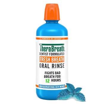 TheraBreath Fresh Breath Oral Rinse Icy Mint - 33.8 fl oz