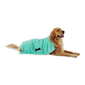 Bone Dry Embroidered Bone Pet Towel - Green - 1 of 4