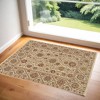 Red Tan and Gold Wool Oriental Hand Knotted Area Rug - 2 of 4