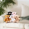BenBen Teddy Bear Stuffed Animal, Set of 5, 8" Small Teddy Bear Bulk, Baby Bear Plush Toy for Baby Shower(Brown/Dark Brown/White/Pink/Black) - 2 of 4