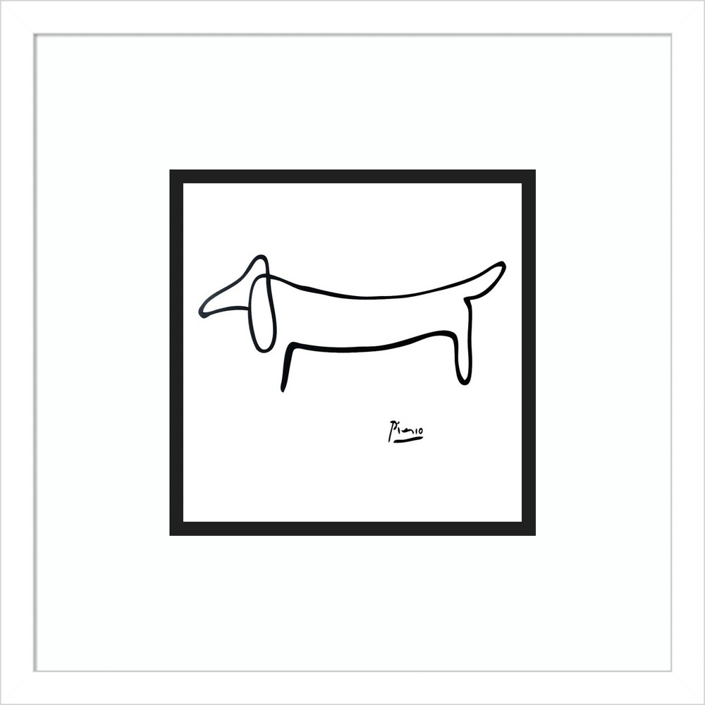 Photos - Other interior and decor 16" x 16" Le Chien The Dog by Pablo Picasso Framed Wall Art Print White 