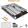 Roof Rack,Heavy Duty Car Rooftop Cargo Carrier Basket with Cargo Net,Luggage Holder with Extension for Universal,Pick Up Trucks - 3 of 4