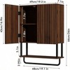 Fluted Bathroom Wall Cabinet with 2 Doors 3 - Tier Modern Farmhouse Over Toilet Storage Cabinet Adjustable Shelf - 3 of 4