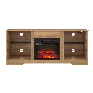 NAYSAYE Indoor Fireplace TV Stand Console with Realistic Flame and Versatile Storage for Living Room, White, 57.87"*15.35"*24.41" - 1 of 4
