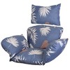NewHome "Egg Chair Cushion with Headrest - Soft, Thick Hanging Basket Seat Pad for Swing & Lounge Chair" BlueBeige - 4 of 4