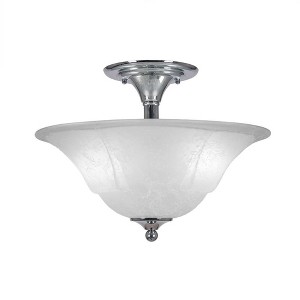 Toltec Lighting Any 2 - Light Flush Mount in  Chrome with 16" White Marble  Shade - 1 of 1