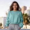 Dalix Heartly Ghost Embroidered Fleece Relaxed Boxy Fit Long Sleeve Crewneck Sweatshirt Womens - 3 of 4