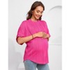 Womens Maternity Shirts Summer Ribbed knit Short Sleeve Casual Pregnancy Clothes Crewneck Loose Maternity Tops - 4 of 4