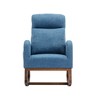 VYNXARIA Rocking Chair,Recliner Armchair with Wood Legs and Side Pocket, Nursery Rocking Accent Chair with High Back(Blue linen) - 2 of 4